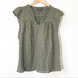 Banana Republic green white short sleeve top